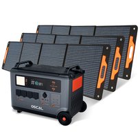 Stacja Zasilania OSCAL PowerMax 3600 (moc szczytowa 6000 W) z 3 Panelem Słonecznym 200 W -Wersja UE