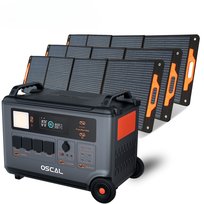 Stacja Zasilania OSCAL PowerMax 6000 (moc szczytowa 7200 W) z 3 Panelem Słonecznym 200 W -Wersja UE