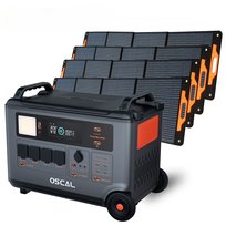 Stacja Zasilania OSCAL PowerMax 6000 (moc szczytowa 7200 W) z 4 Panelem Słonecznym 200 W -Wersja UE