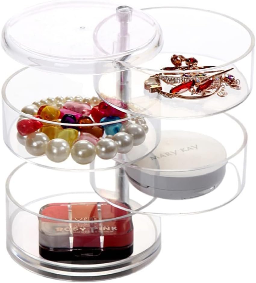 Stackable Cosmetic Storage Display Case with 4 Layers, Fits Jewelry ...