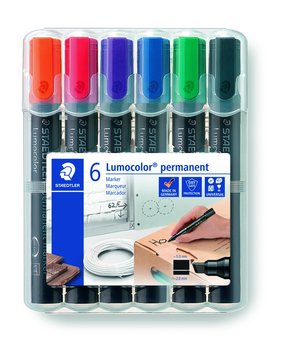 Staedtler, Marker Lumocolor, ścięty, 6 kolorów, w etui - Staedtler