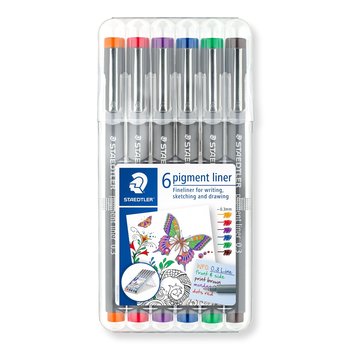 Staedtler, Pisak z atramentem pigmentowym, 0.3 mm, 6 szt., w etui - Staedtler