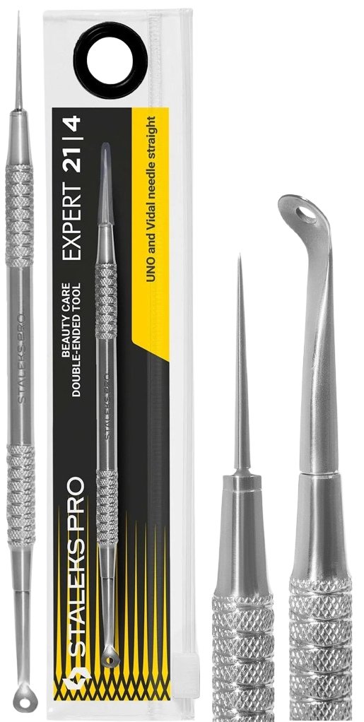 Empik STALEKS ŁYŻKA KOSMETYCZNA DWUSTRONNA EXPERT 21 TYPE 4 (UNO Z WIĘKSZYM OTWOREM I IGŁA VIDALA)