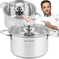 STALOWY GARNEK INOX ZE STALI NIERDZEWNEJ Z POKRYWKĄ FALCON 20CM 3,5L