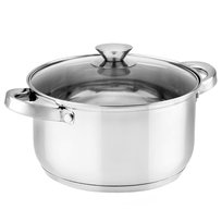 STALOWY GARNEK INOX ZE STALI NIERDZEWNEJ Z POKRYWKĄ STILIO 24CM 5,5L