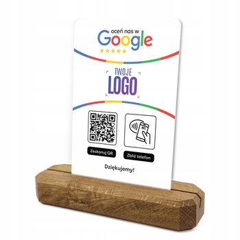 Stand, prezenter, stojak z NFC i QR do opinii Google z LOGO Twojej firmy - HeyPrint
