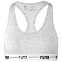 Stanik sportowy Puma Racer Back Top 1P Hang W 907862 (kolor Szary/Srebrny, rozmiar M)