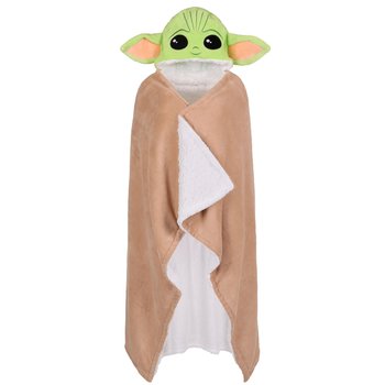 Star Wars Baby Yoda Zielono-Beżowa Narzutka/Koc Z Kapturem 120X150Cm - Disney