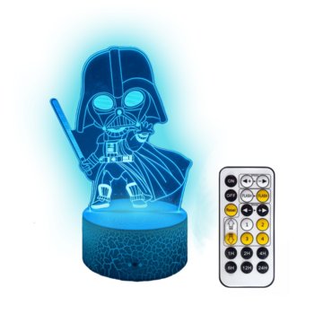 Star Wars Lord Vader Lampka Nocna 3D Led Kabel Usb + Pilot Rgb - Rodzinkowo.pl
