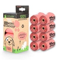 STARCHBAG Biodegradowalne woreczki na odchody 8x15 szt. (różowe)