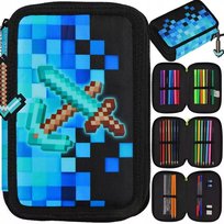 Starpak Piórnik Trzykomorowy z Wyposażeniem Pixel Blue 552628