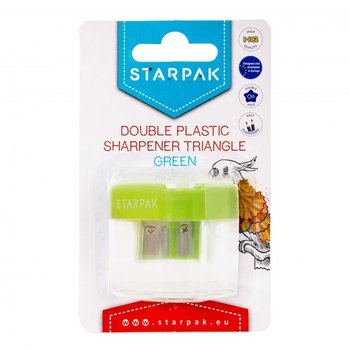 Starpak, Temperówka Plastikowa Podwójna Trójkąt Starpak Zielona - Starpak