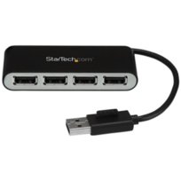 StarTech.com 4-portowy koncentrator USB 2.0 – zasilany z magistrali USB – przenośny wieloportowy rozdzielacz i ekspander USB 2.0 – mały podróżny koncentrator USB (ST4200MINI2)