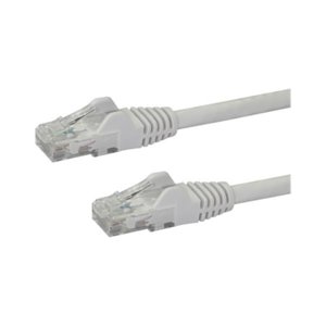 StarTech.com Kabel Ethernet CAT6 o długości 50 cm — biały Przewód sieciowy CAT 6 Gigabit Ethernet — 650 MHz 100 W PoE RJ45 UTP Sieć/kabel krosowy - StarTech