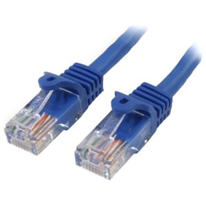 StarTech.com Niebieski kabel krosowy Cat5e Snagless RJ45 UTP 3 m - Kabel krosowy 3 m - Kabel krosowy Ethernet - Kabel RJ45 męski na męski Cat 5e (45PAT3MBL) - StarTech