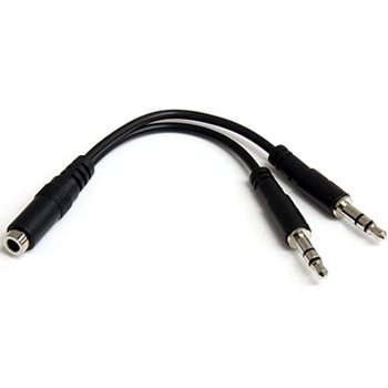 StarTech.com Rozdzielacz słuchawkowy Adapter audio 2x 3,5 mm 3-pinowy mini-jack na 4-pinowy mini-jack - Słuchawki - Czarny - StarTech