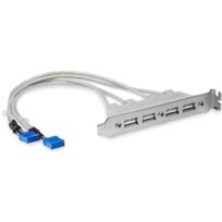 StarTech.com USBPLATE4 4-portowy adapter żeński USB typu A, panel USB, 4-pinowe złącze USB typu A (F), szary