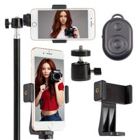 Statyw Oświetleniowy 200cm + Uchwyt na smartfona + Głowica + Pilot BT