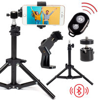 Statyw oświetleniowy 37cm + Uchwyt na Smartfona + Głowica kulowa + Pilot BT