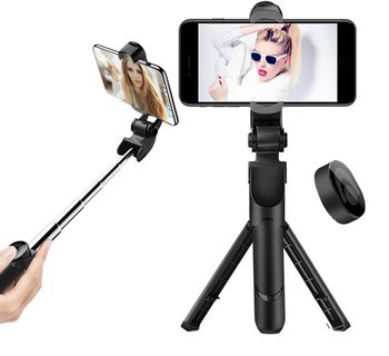 Statyw Tripod Z Pilotem Bluetooth / Bezprzewodowy Selfie Stick / Kijek Do Zdjęć Sstr-12 Czarny - Inny producent