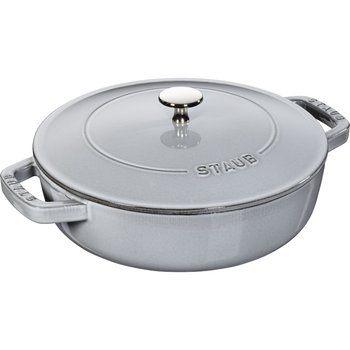 Staub, Żeliwna patelnia do duszenia z pokrywką 24 cm, grafitowy - Staub