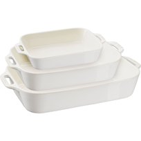 Staub Zestaw 3 Półmisków Prostokątnych, Biały Staub