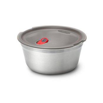 Steel Food Bowl Large - Grey / Red Fr - Inny producent