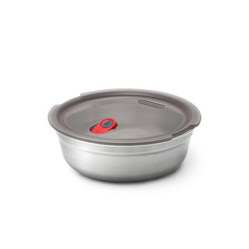 Steel Food Bowl Small - Grey / Red Fr - Inny producent