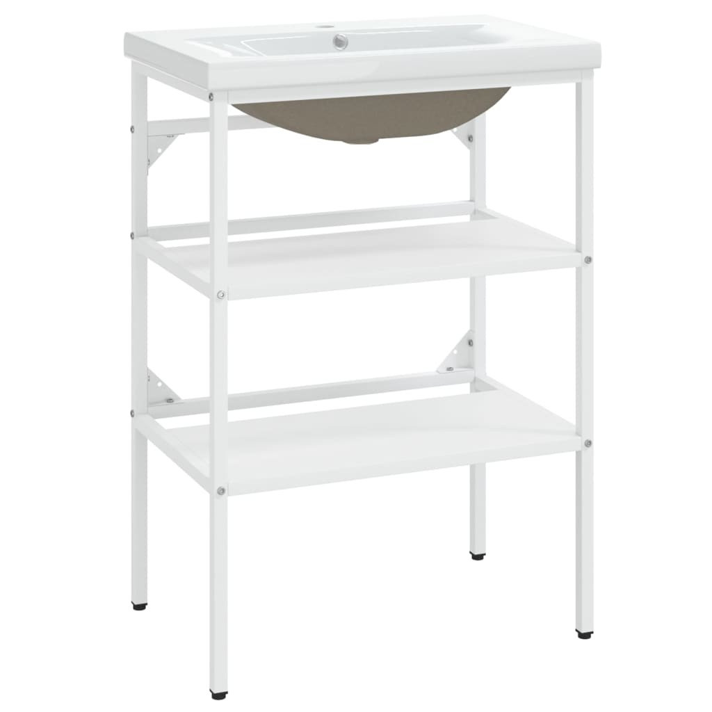 VMP Vmp Biały Stelaż Z Wbudowaną Umywalką, Żelazny