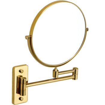 Stella, Lusterko kosmetyczne łazienkowe okrągłe ścienne powiększające złote 22.01230-G - Stella
