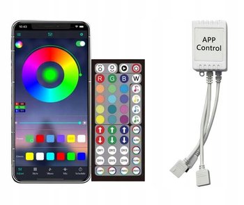 Sterownik Kontroler taśm LED RGB przez aplikacja BLUETOOTH i pilot IR 44key - LED-ONE