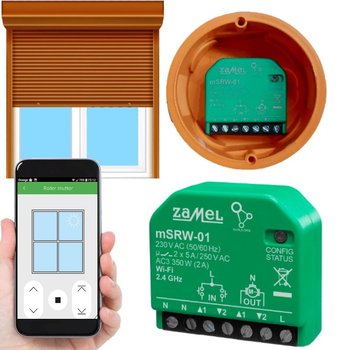 Sterownik Rolet MINI WiFi dopuszkowy mSRW-01 SUPLA - ZAMEL