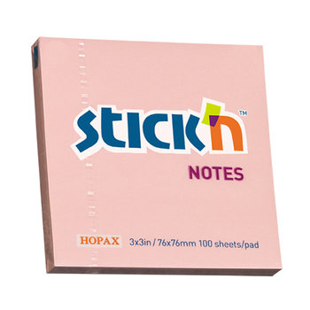 Stick'n, Notes samoprzylepny 76X76mm różowy pastel - Stick'n