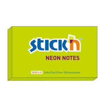Stickn, karteczki stick'n neonowe, zielony, 100 kartek - Stickn