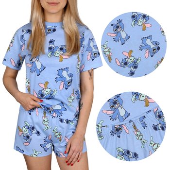 Stitch Disney Niebieska piżama na krótki rękaw, letnia, bawełniana piżama damska XXS - Disney