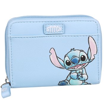 Stitch Disney Niebieski, Mały Portfel Na Zamek, Damski 11X8 Cm - Disney