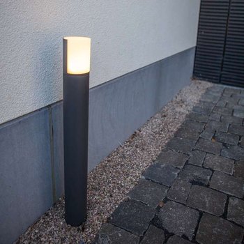 Stojąca LAMPA ogrodowa CYRA 7198101118 Lutec metalowa OPRAWA słupek LED 8W 3000K zewnętrzny IP54 szary - Lutec