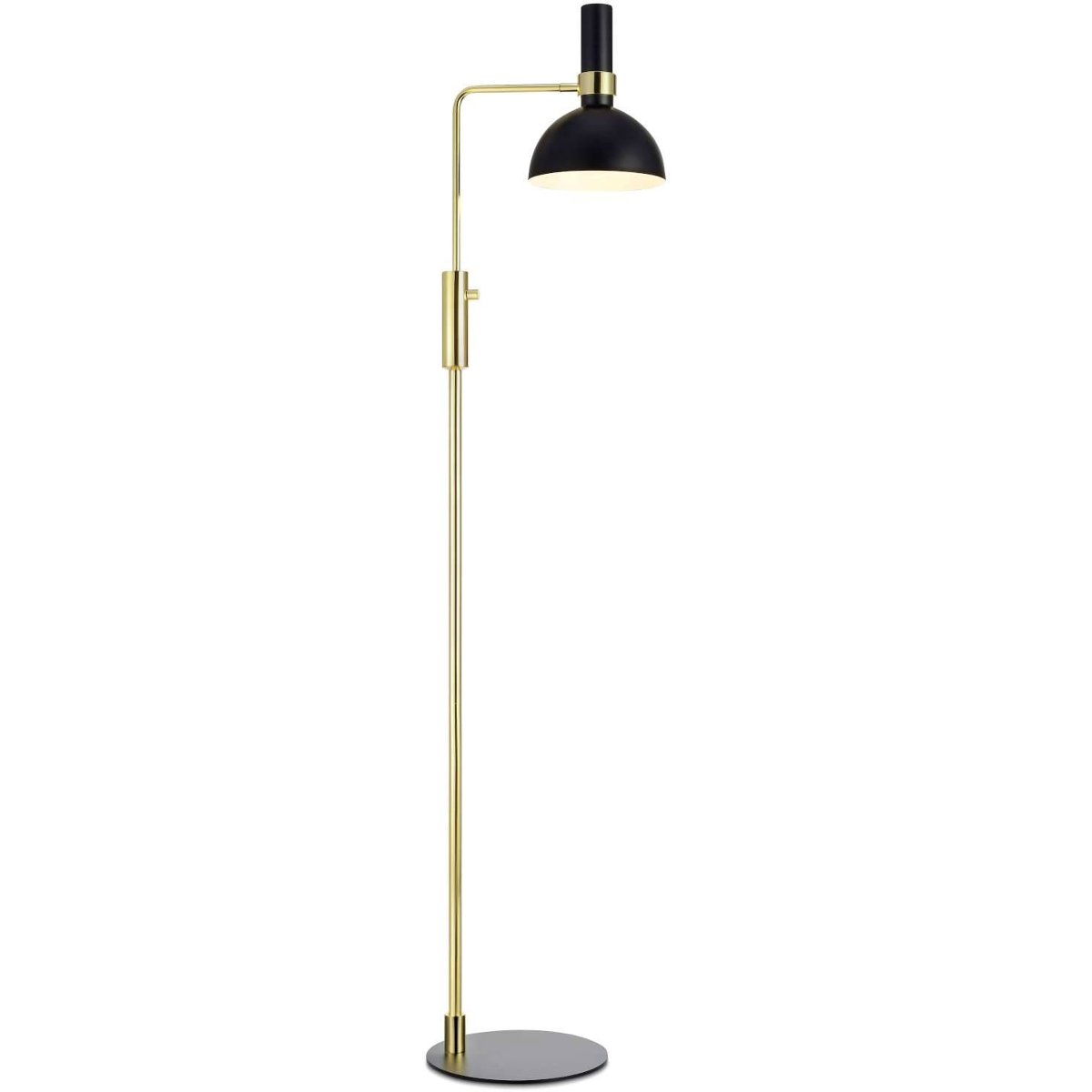Stojąca LAMPA podłogowa LARRY 106972 Markslojd metalowa OPRAWA kopuła mosiądz czarna