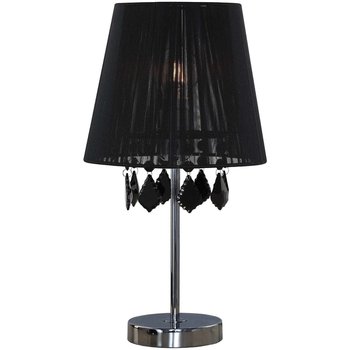 Stojąca LAMPA stołowa MONA LP-5005/1TS czarna Light Prestige nocna LAMPKA abażurowa z kryształkami glamour crystal czarna - Light Prestige