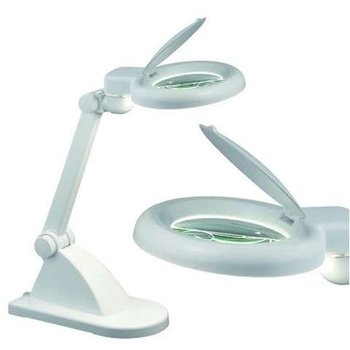 Stojąca LAMPA stołowa STORA 100856 Markslojd fluorescencyjna LAMPKA ze szkłem powiększającym kreślarska biała - Markslojd