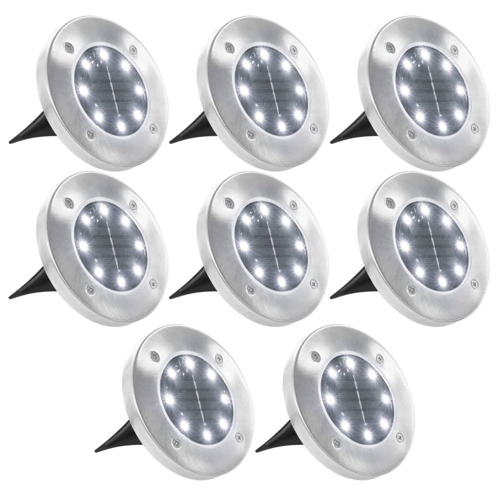 Stojące lampy solarne MWGROUP, białe, LED, 12x13 cm, 8 szt.
