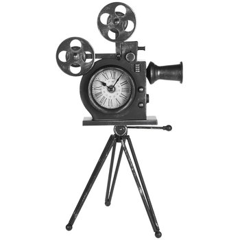 Stojący zegar w stylu retro, stylizowany kamera, 53 cm - Home Styling Collection