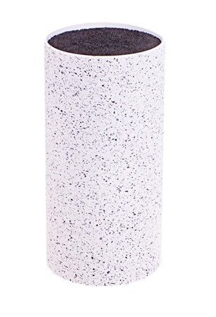 Stojak blok na noże KINGHOFF, biały marmur, 22 cm