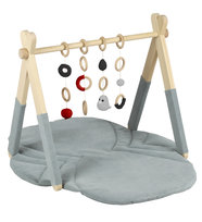 STOJAK edukacyjny z MATĄ i ZABAWKAMI gimnastyczny baby gym materiał VELVET