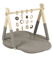 STOJAK edukacyjny z MATĄ i ZABAWKAMI gimnastyczny baby gym materiał VELVET