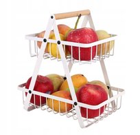 Stojak Koszyk Na Owoce Warzywa Dwupoziomowy Biały