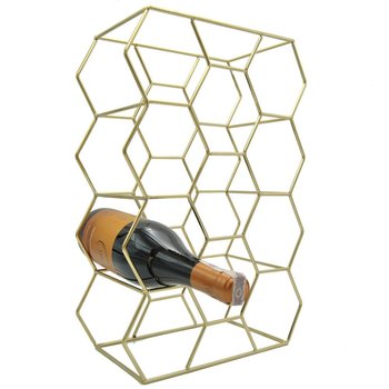 Stojak metalowy złoty WINO regał szafka półka na butelki wina - 11 butelek - Home Styling Collection