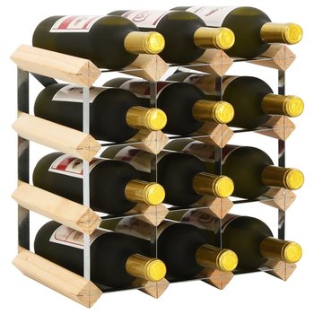 Stojak na 12 butelek wina VIDAXL, beżowy, 32,5x22,5x32,5 cm - vidaXL