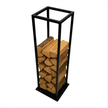 Stojak na drewno kominkowe metalowy czarny pionowy regał na opał loftowy do kominka i salonu 112x33x33 cm | BEGRYF - BEGRYF