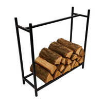 Stojak na drewno kominkowe metalowy czarny regał na opał do kominka solidny loftowy 110x110x35 cm | BEGRYF